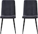 image 3 of Set of 2 Faux Suede Leather Dining Chairs Henri Black by MCC Direct