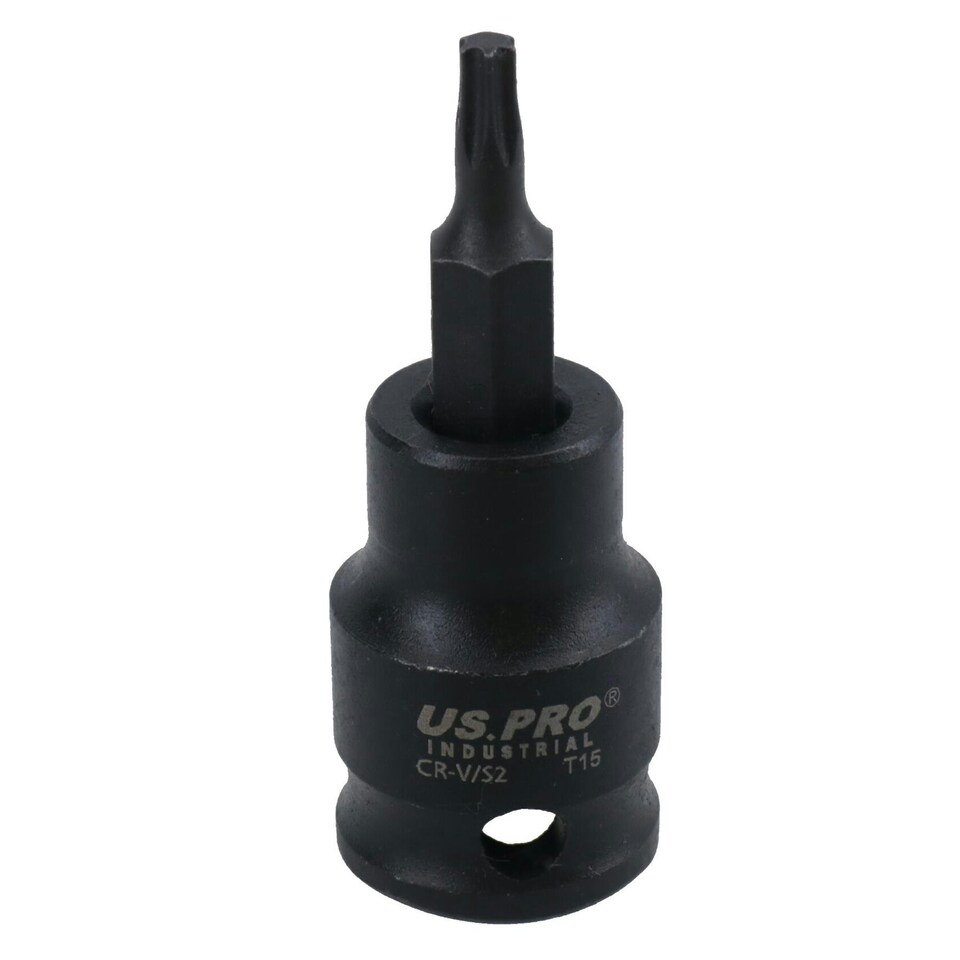image 1 of T15 Male Torx Star Impact Impacted Shallow Short Bit Socket 3/8in drive