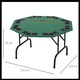 image 3 of HOMCOM 8 Player Folding Games Poker Table with Chip Cup Holder Steel Base Felt Top Octagon Blackjack Green