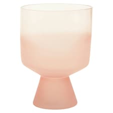 Interiors by Premier Small Matte Pink Ombre Glass Vase, Modern Two-Tonal Decorative Vase, Chic Flower Vase for Contemporary Homes Pink