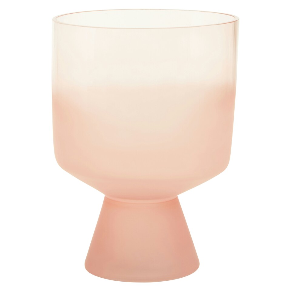 image 1 of Interiors by Premier Small Matte Pink Ombre Glass Vase, Modern Two-Tonal Decorative Vase, Chic Flower Vase for Contemporary Homes Pink
