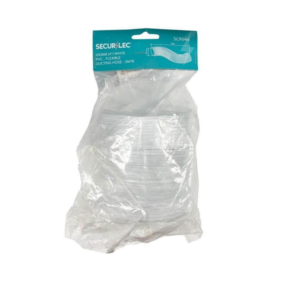 image 1 of Securlec Flexible Ducting Hose | White | White | 3m x 100mm | 1