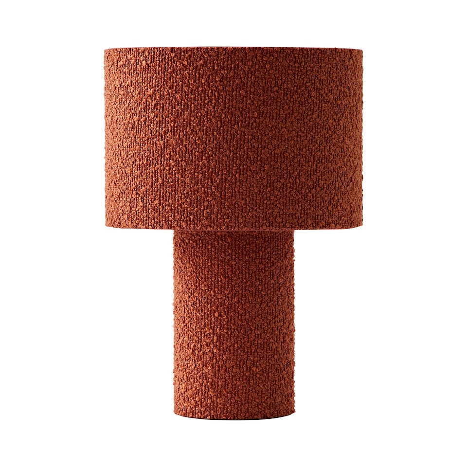 image 1 of ValueLights Ash Rust Full Fabric Boucle Table Lamp | Orange