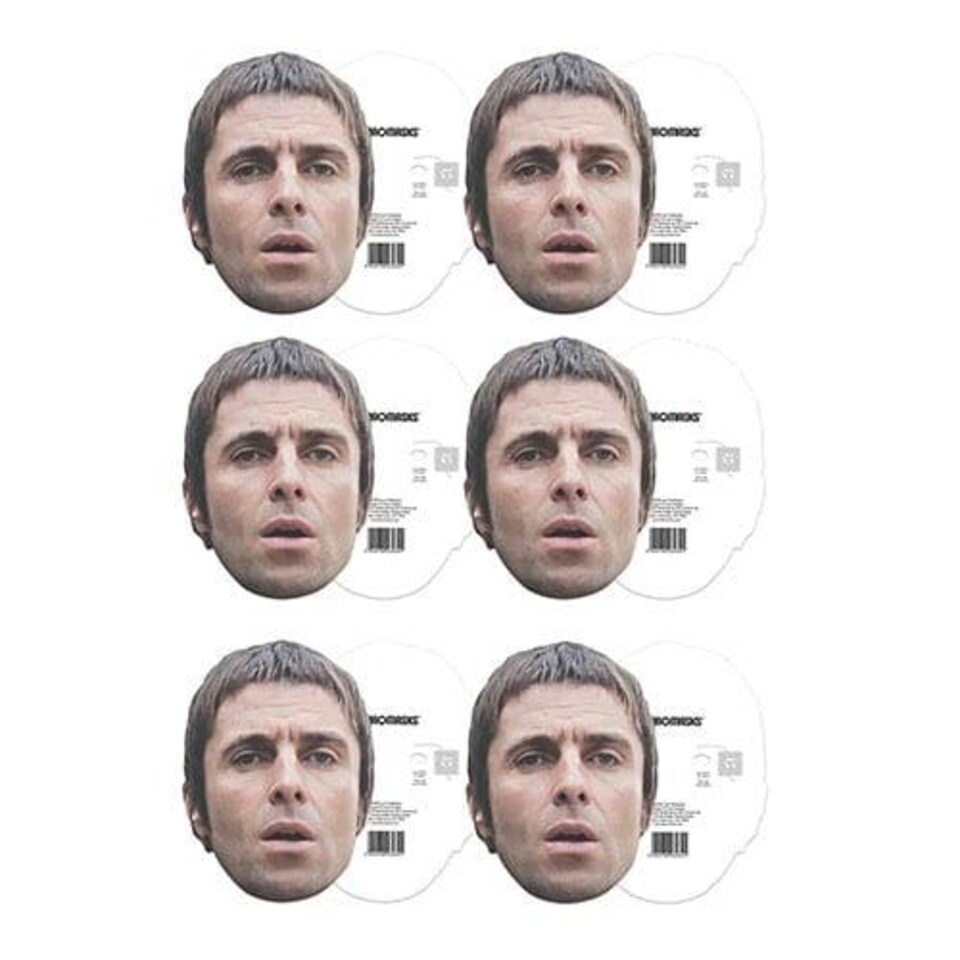 image 1 of Liam Gallagher Cardboard Face Masks - Pack of 6