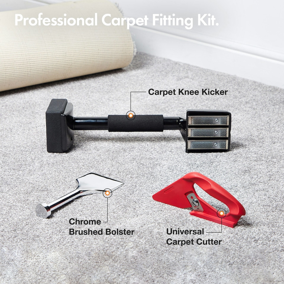 image 1 of VonHaus Carpet Stretching Kit with Knee Kicker and Accessories