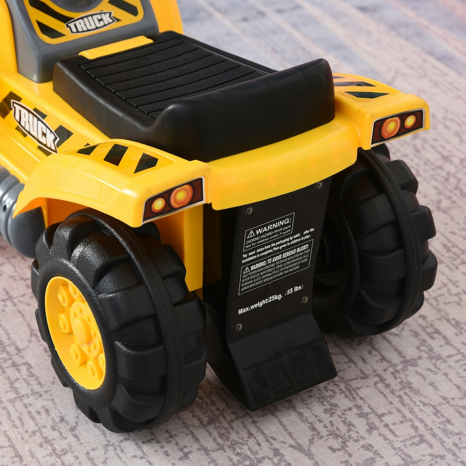 image 1 of HOMCOM 3 in 1 Kids Ride-On Tractor Excavator w/ Storage Basketball Hoop