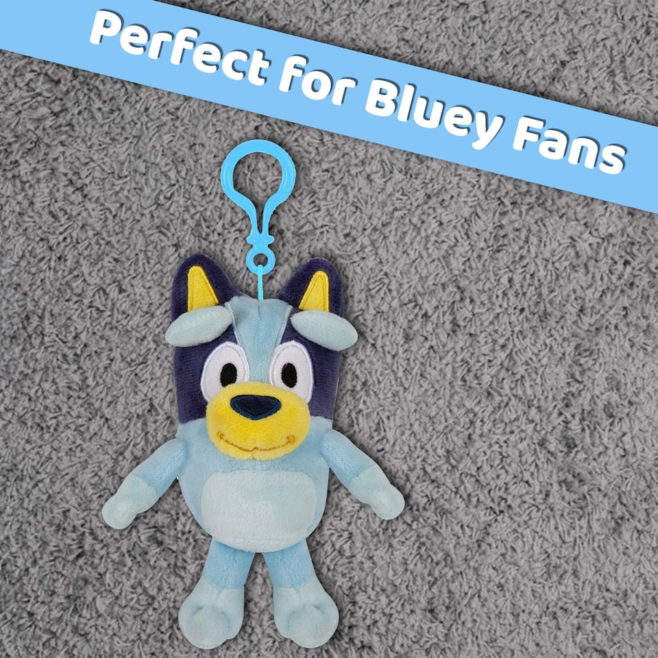 image 1 of vfm-estore Bluey Plush Bag Clip - 12cm x 8cm, Blue