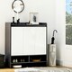 image 2 of HOMCOM Storage Cabinet with High Gloss White Doors for 19 Pairs