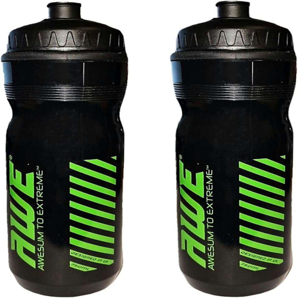 image 1 of AWE 2 x 750ml Bike/Sports 100% BPA Free,Plastic Water Bottles with Measurement Gauge