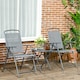 image 2 of Outsunny Patio Bistro Set Folding Chairs & Coffee Table for Balcony Light Grey