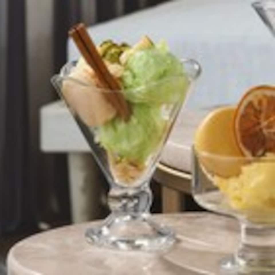 image 1 of Ice Cream Cup Glass Dessert Bowl Set Glassware Serving Dish | Clear | Clear | Set of 4 | 4