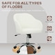 image 4 of HOMCOM Vanity Chair for Desk, with Height Adjustable, Wheels, Cream Cream