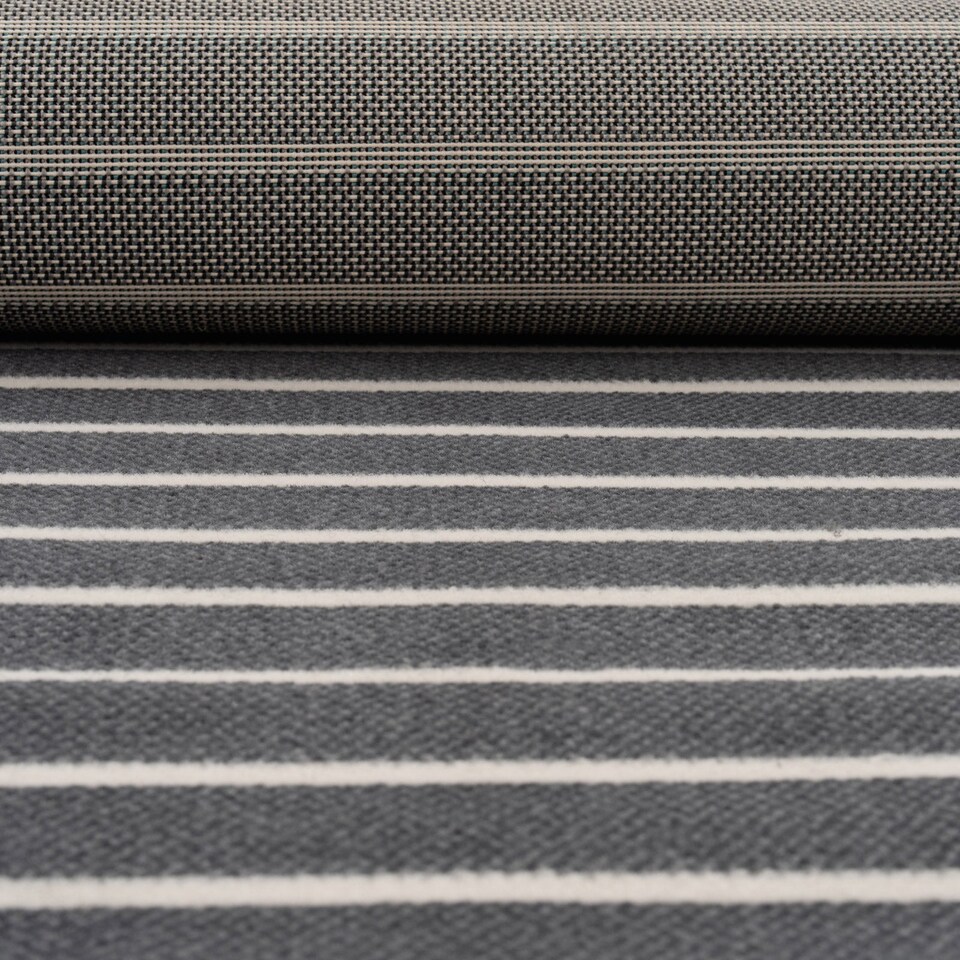 image 1 of kukoon 3ft - 39ft Grey Striped Stair Carpet Long Hallway Runner Rug 70cm x 549cm