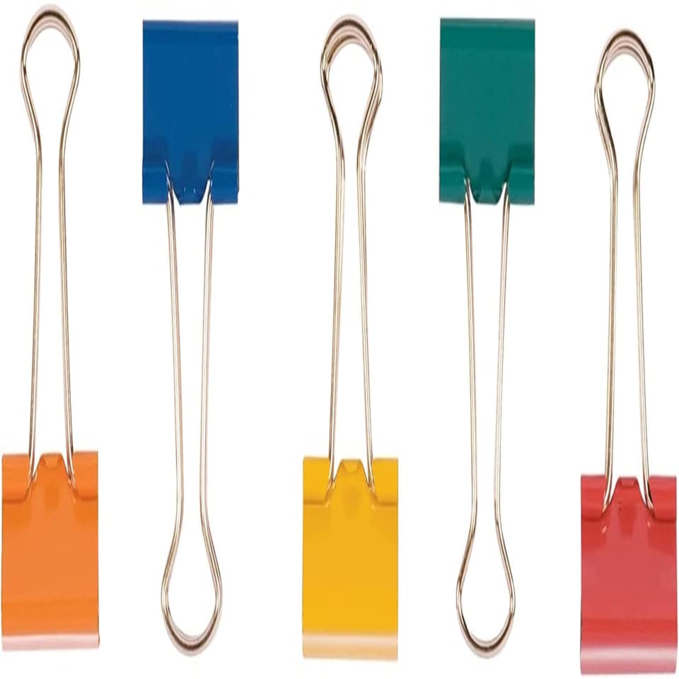 image 1 of Pack of 10 Assorted Foldback Clips 24mm