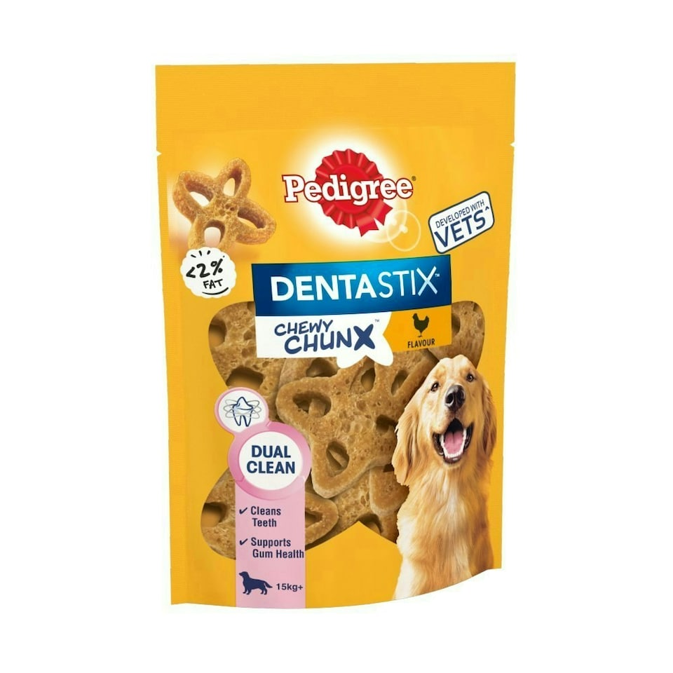 Pedigree Dentastix Chewy Chunx Maxi Adult Dog Treats Chicken 68g (Pack of 5)