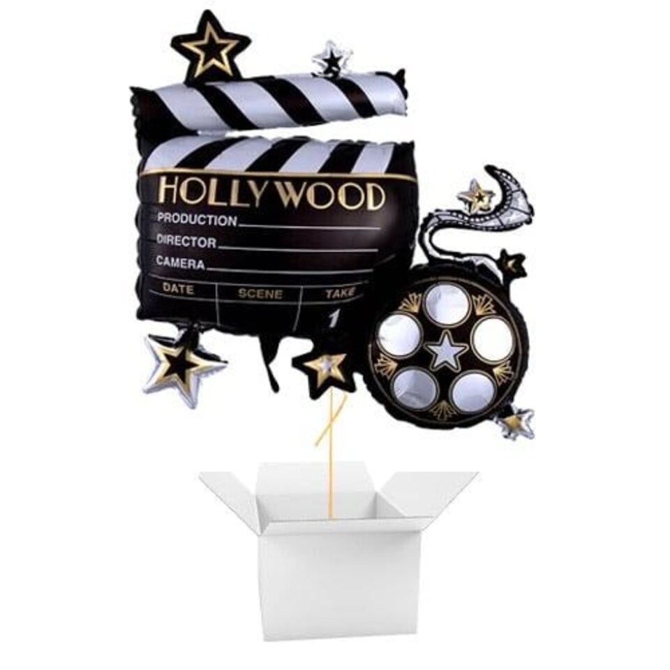 Hollywood Helium Foil Giant Balloon - Inflated Balloon in a Box Black