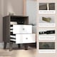 image 4 of HOMCOM Bedside Tables Set of 2, Modern Nightstand with 2 Drawers and Open Cubby, Sofa Side End Table for Bedroom, 40 x 34 x 64cm, Grey