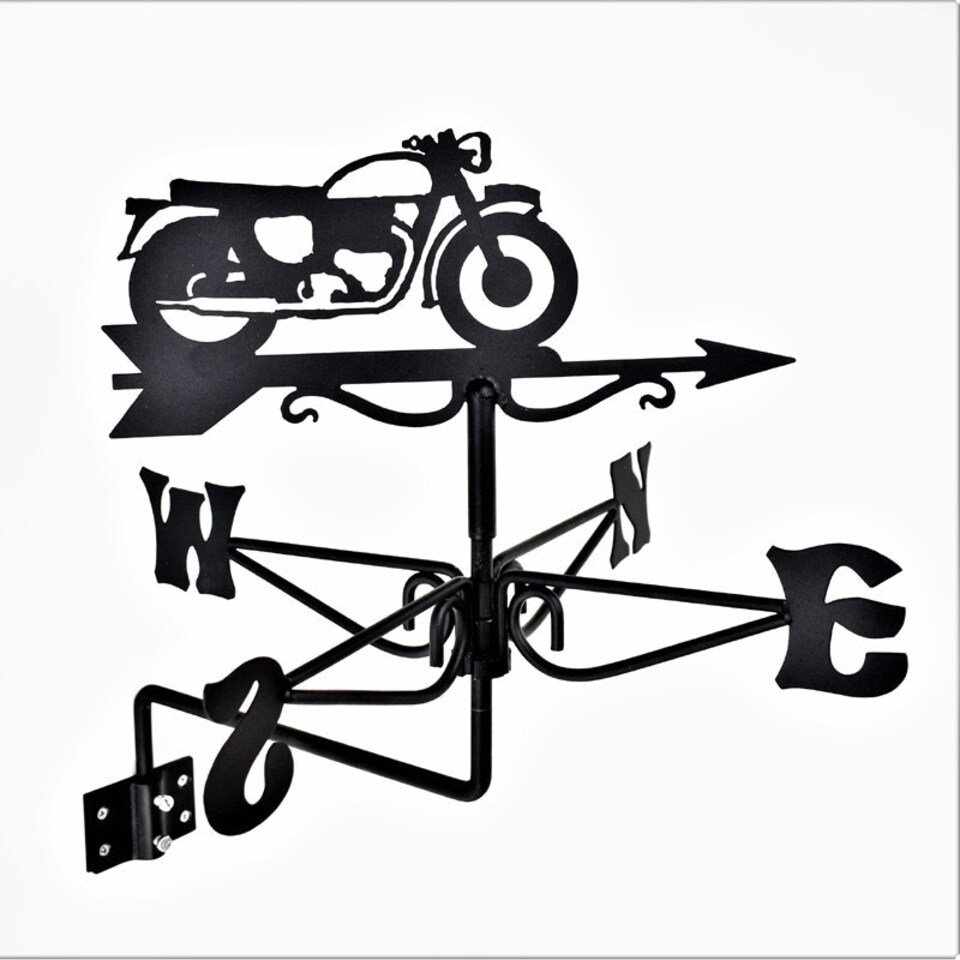 image 1 of Mini Vintage Motorcycle Weathervane - Steel - L38 x W38 x H43 cm - Black
