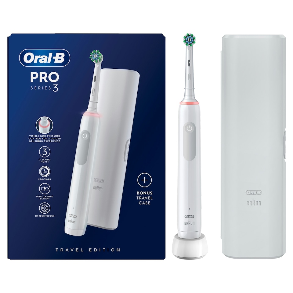 image 1 of Oral-B Pro 3 3500 White Toothbrush with Case