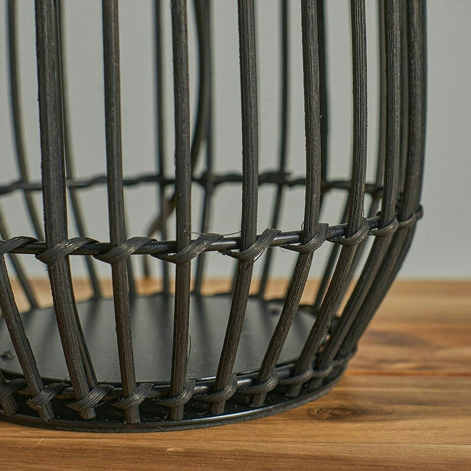 image 1 of ValueLights Matt Black Table Lamp Large Dark Grey Drum Shade