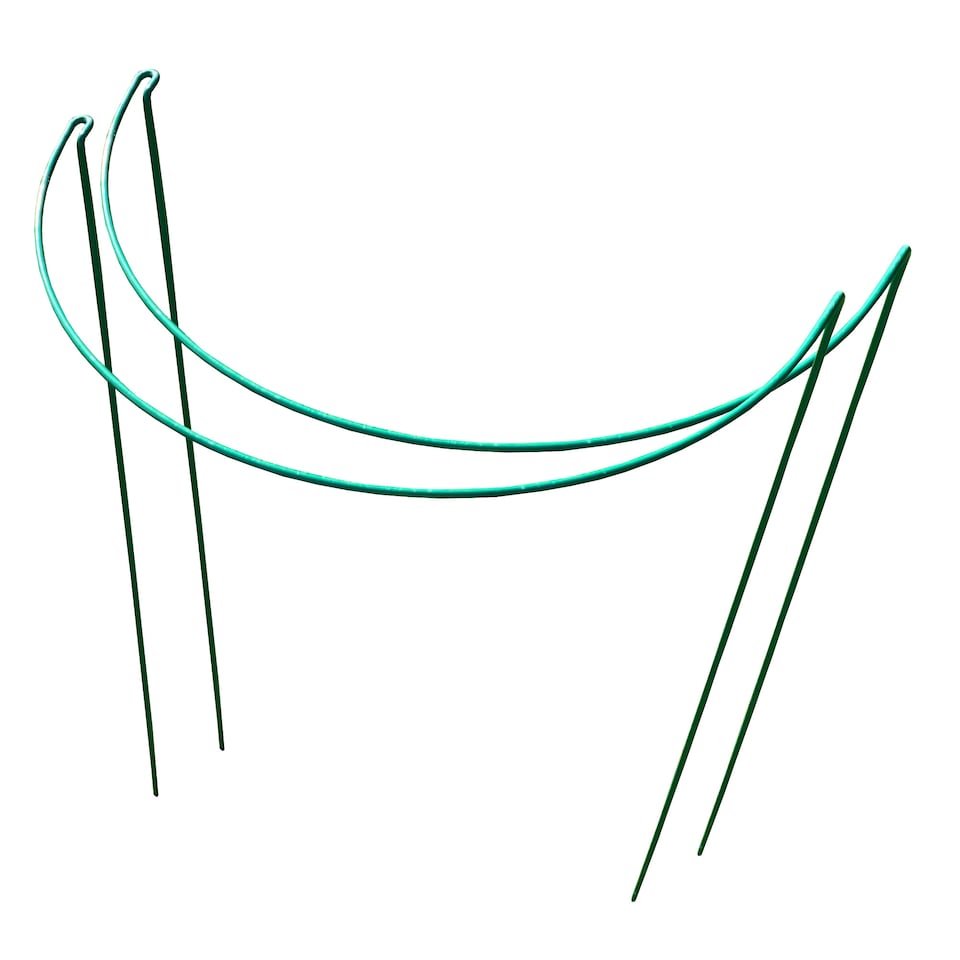 image 1 of Garden Plant Support Connecting Interlocking Metal Hoops (45cm x 60cm) - Pack of 2