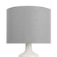 image 3 of Ripple - Off White Ribbed Ceramic Table Lamp with Grey Fabric Shade White | Grey