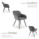 image 3 of Dining Chair Marilyn - corduroy look, upholstered, armchair, continuous backrest | Grey | grey/black | 1