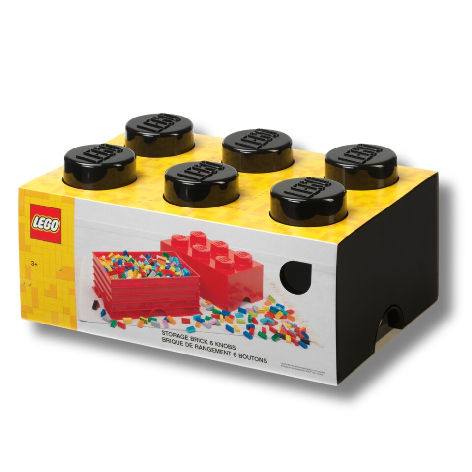 image 1 of LEGO Storage Brick 6 Stud - Black