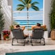 image 4 of Neo Pair of Outdoor Portable Lightweight Sun Lounger Sunbed Folding Camping Reclining Lounge Chair Garden Beach Patio | Grey
