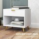 image 6 of HOMCOM Small Table With Drawer, Open Compartment and Handle, White