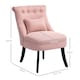 image 7 of HOMCOM Fabric Single Sofa Upholstered with Pillow Wood Leg Pink Pink