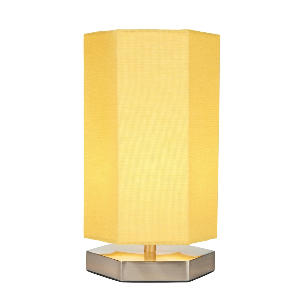 image 1 of BHS Glow Kid's LED Hexagon Table Lamp, Ochre Yellow | Ochre