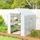 image 8 of Outsunny Walk-in Outdoor Green House with Door and Mesh Windows, White