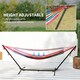 image 3 of Outsunny 298 x 117cm Hammock with Metal Stand Carrying Bag 120kg Multicolour | Multi | Multicolour stripe | L