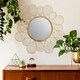 image 3 of Fine Decor MR3725W Adrina Floral Petal Metallic Mirror Gold Gold