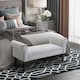image 2 of HOMCOM Deluxe Linen Bed End Arm Bench Bedside Bench Footstool Home Decor