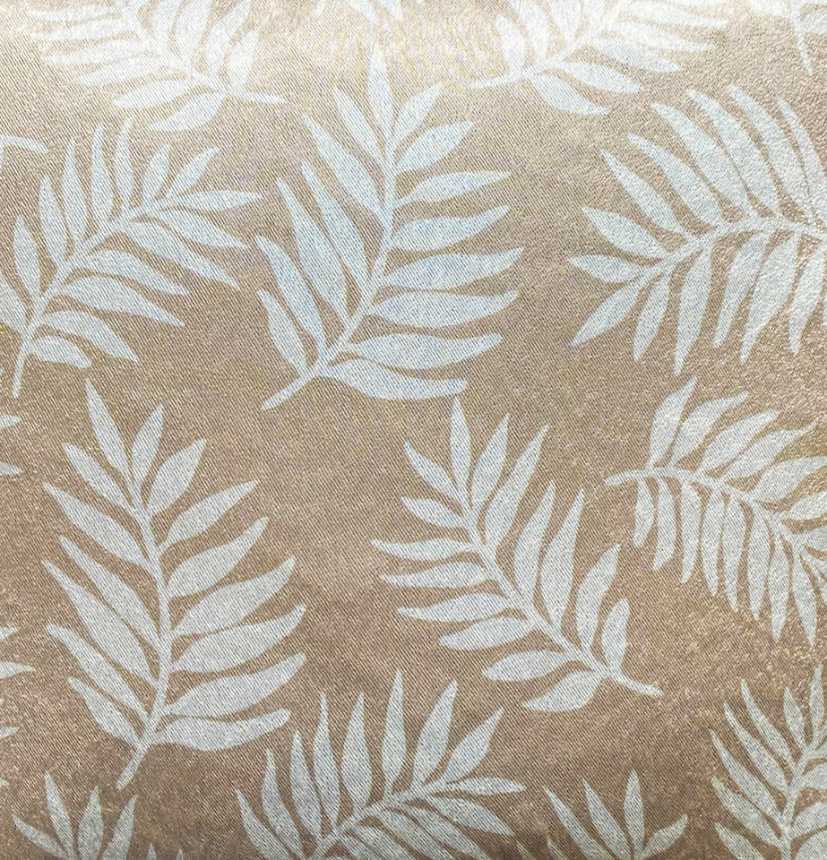 image 1 of Oakland Latte Leaf Pattern, Thermal, Room Darkening Pair of Curtains with Eyelet Top - 90 x 90 inch (229x229cm)