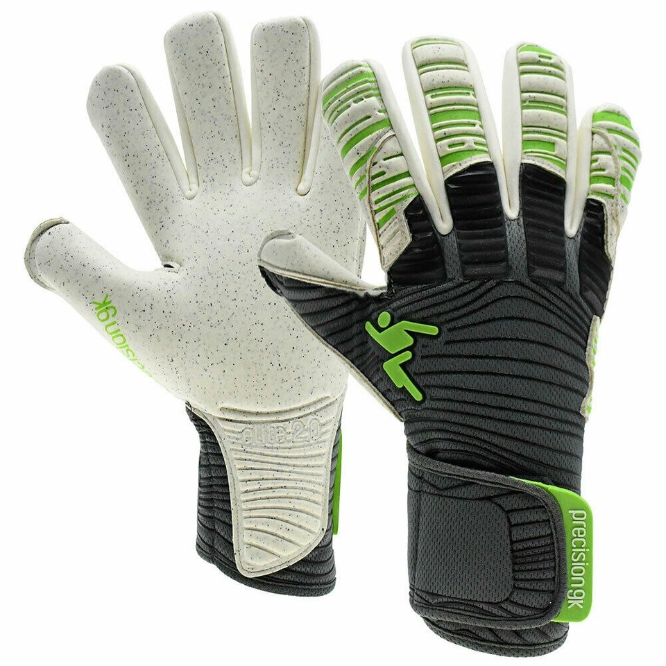 image 1 of Precision Unisex Adult Elite 2.0 Quartz Goalkeeper Gloves - Grey/Green/White - 8.5