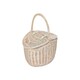 image 1 of White Wash Finish Oval Unlined Wicker Picnic Basket | White | White