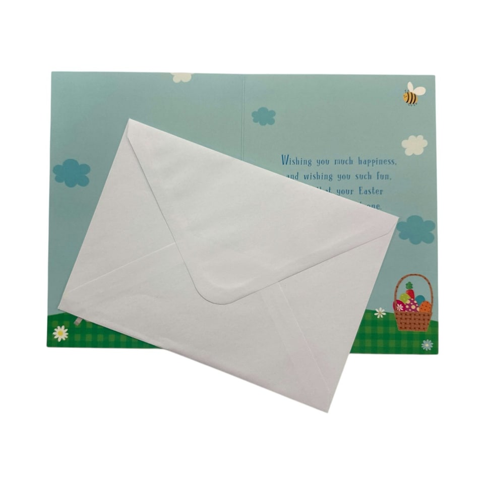 image 1 of For Grandson Cute Lamb with Eggs Design Easter Card