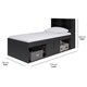 image 3 of 3 Feet Low Cabin Bed with Bookcase Headboard - L214 x W96 x H100 cm - Black - Assembly Required