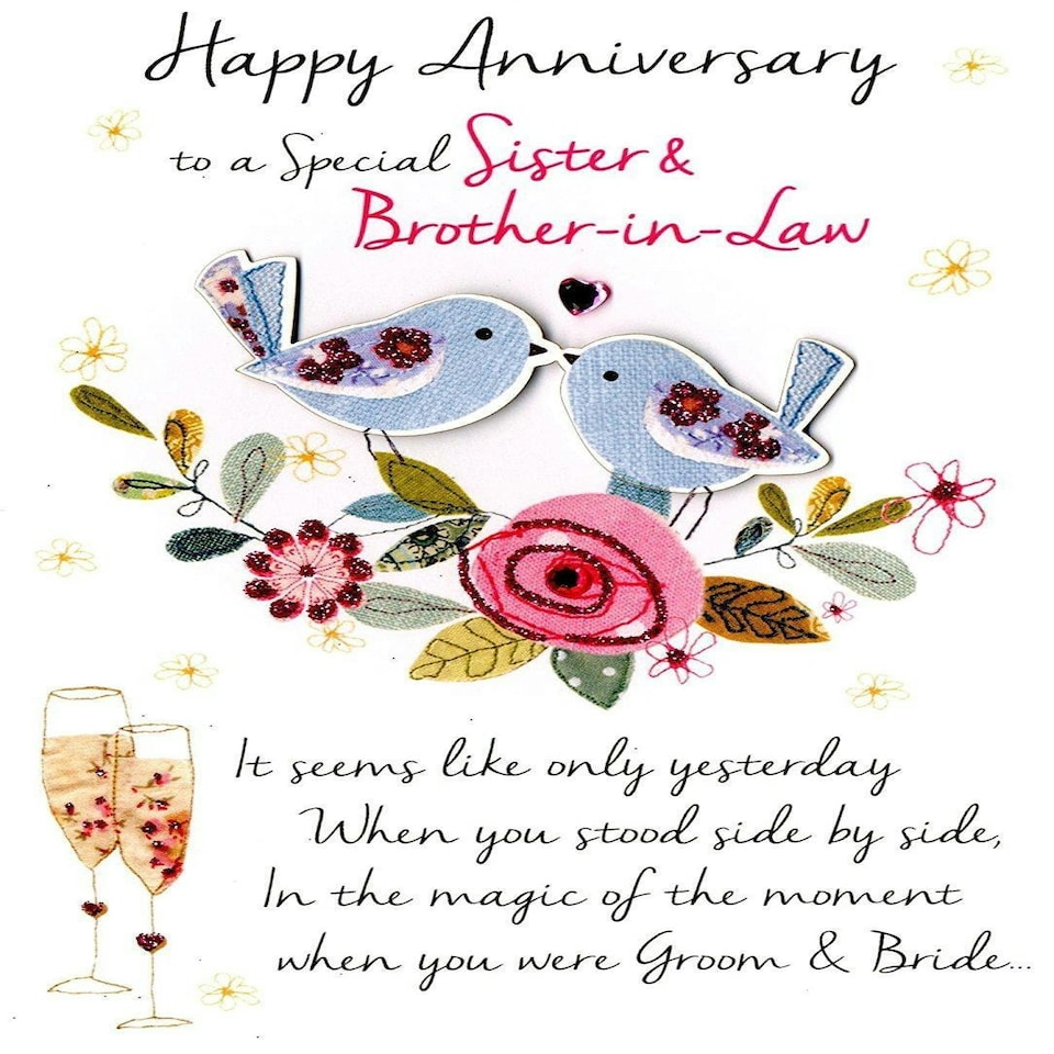 image 1 of Sister & Brother In Law Anniversary Greeting Card Second Nature Just To Say Cards