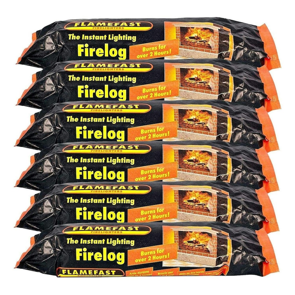 Flamefast Firelogs Instant Firelighters - Case of 12 Logs