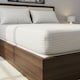 image 3 of Satin Stripe Soft Touch Fitted Sheet 40cm Extra Deep Skirt Bed Linen | White | Super King