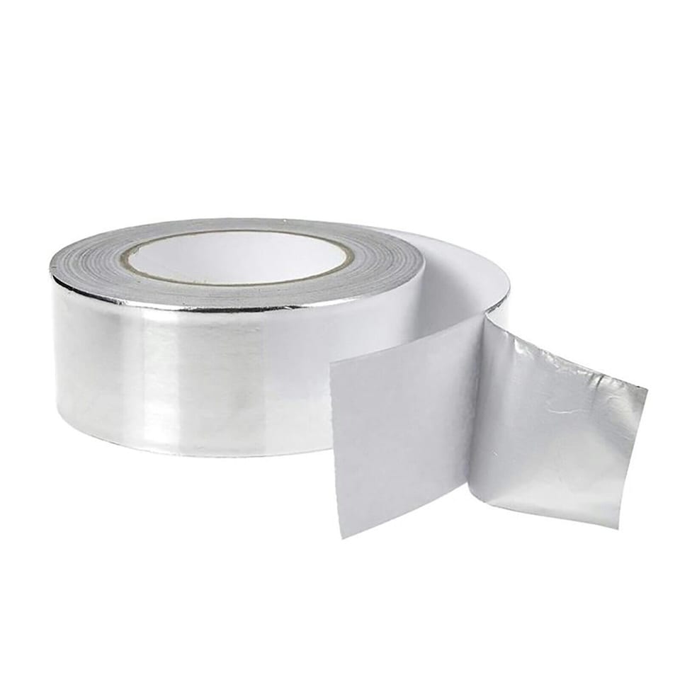 image 1 of SPARES2GO Universal Dishwasher Aluminium Foil Anti Condensation Worktop Tape (50mm x 45m)