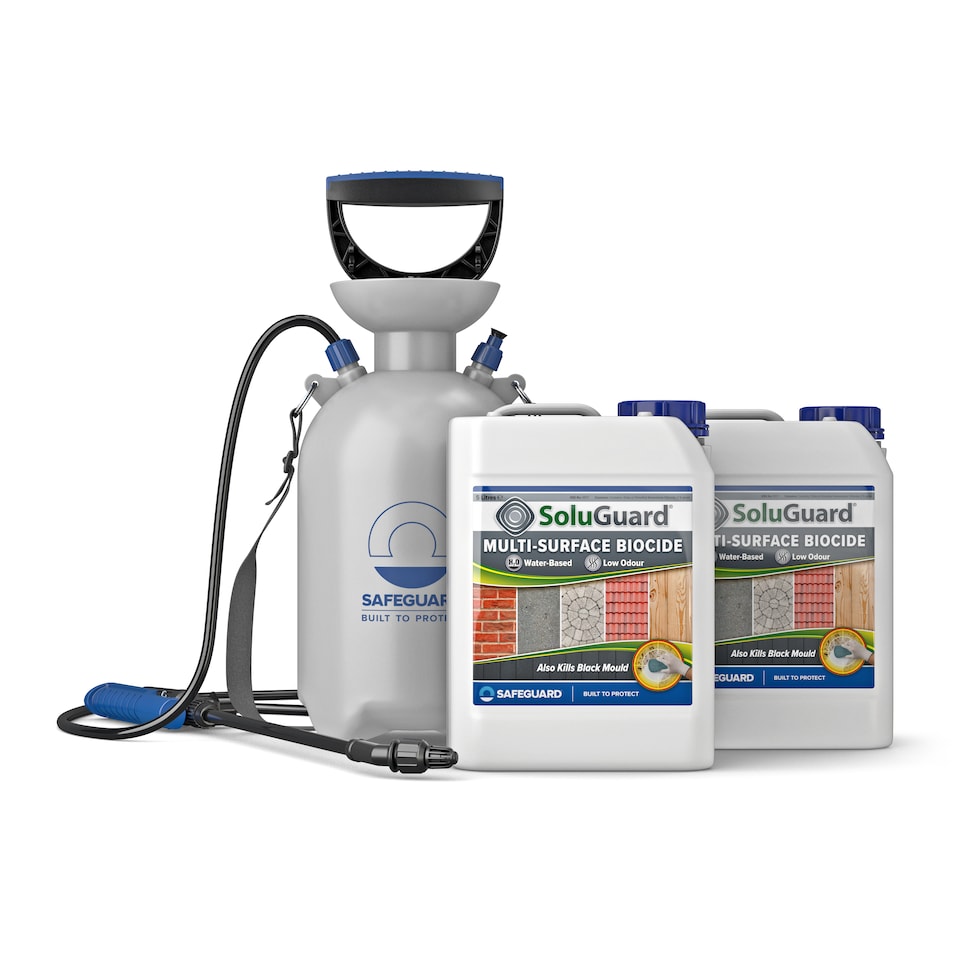 image 1 of Soluguard Mutisurface Biocide Sprayer Kit 2 x 5 Litres - High Strength, Ready For Use Against Fungi, Mould, and Algae Cleaner