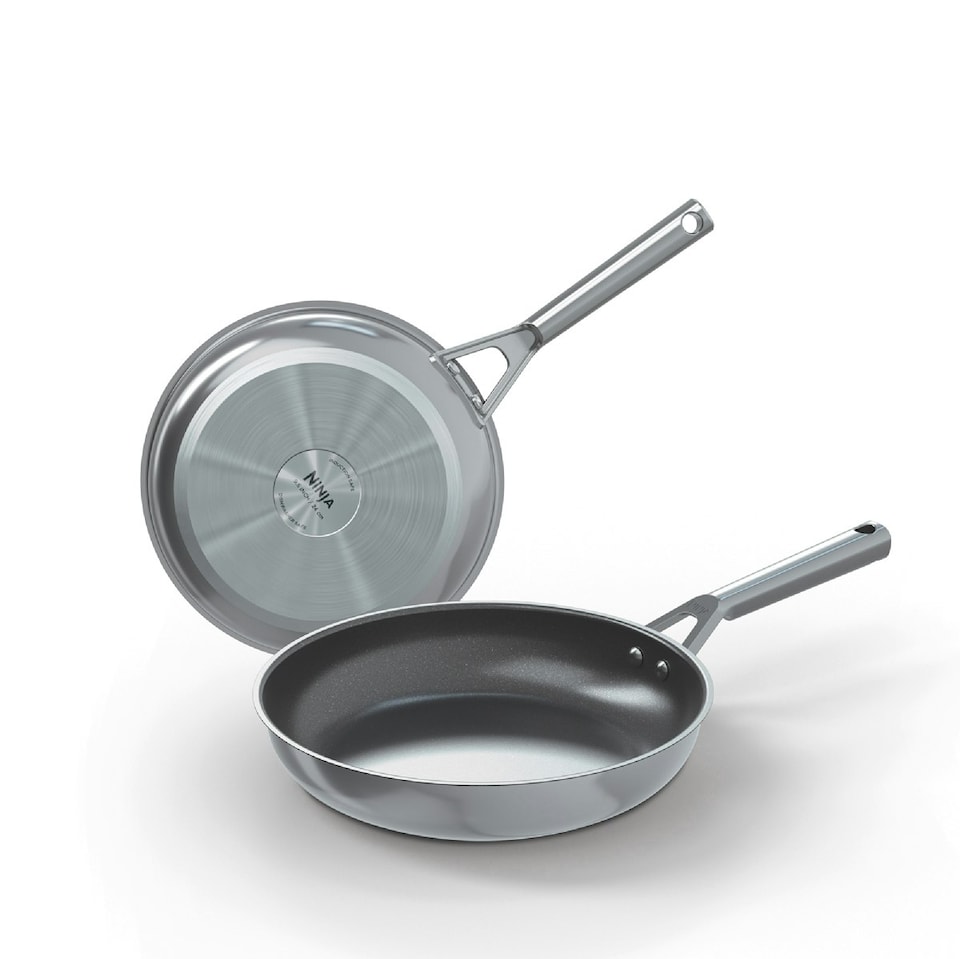 image 1 of Ninja Foodi ZEROSTICK Stainless Steel 2 Piece Frying Pan C62100UK
