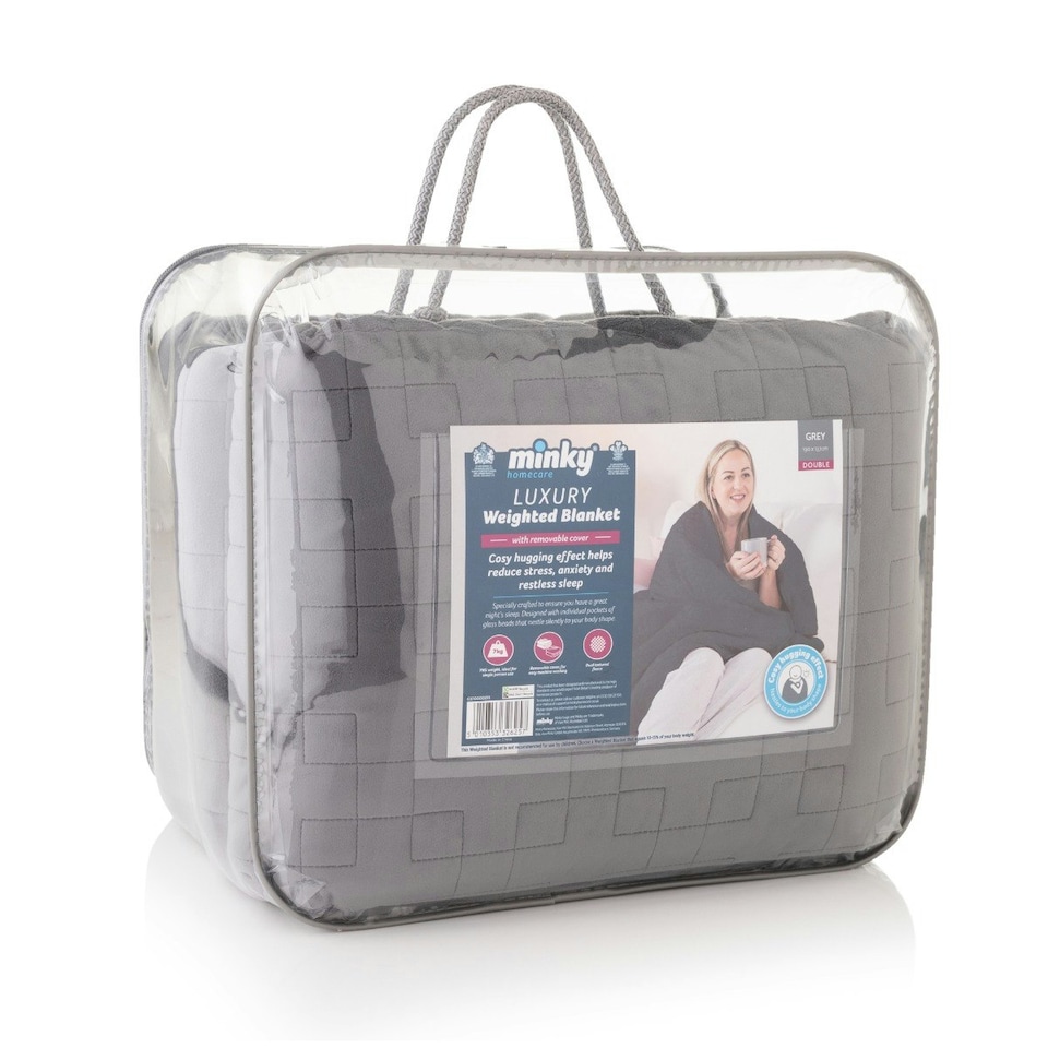 image 1 of Minky Weighted Blanket - Grey - Double Grey