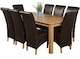 image 1 of Oslo 180 x 90 cm Large Oak Dining Table and 8 Montana Leather Chairs | Brown | Brown