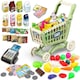 image 4 of Kids Shopping Cart Play Set – 65-Piece Pretend Grocery Kit with POS Machine, Plastic Money & Accessories  Easy Assembly for Ages 3+ (Green)